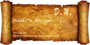 Dudás Mirjam névjegykártya
